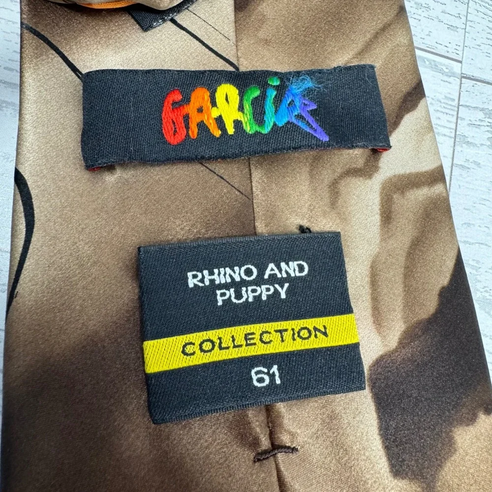 Garcia Rhino and Puppy Collection 61 Mens‎ Abstract Art Silk Necktie